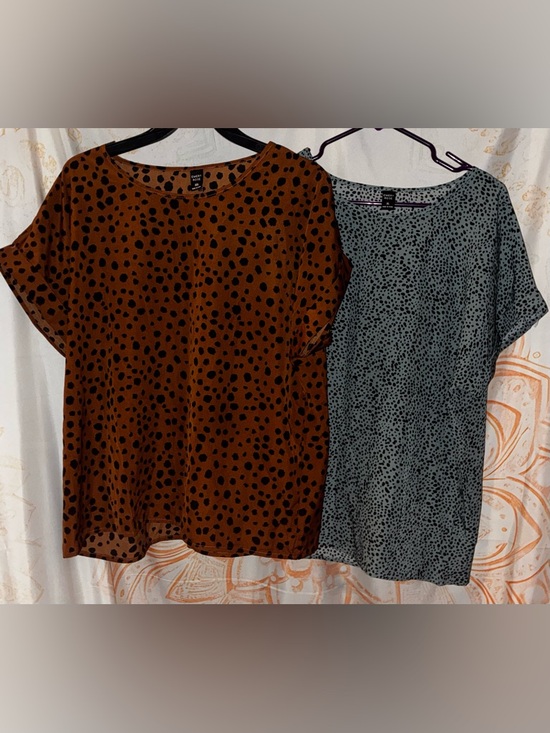 Emery Rose Tops - Emery Rose Button-Back Dot Print Blouse Bundle